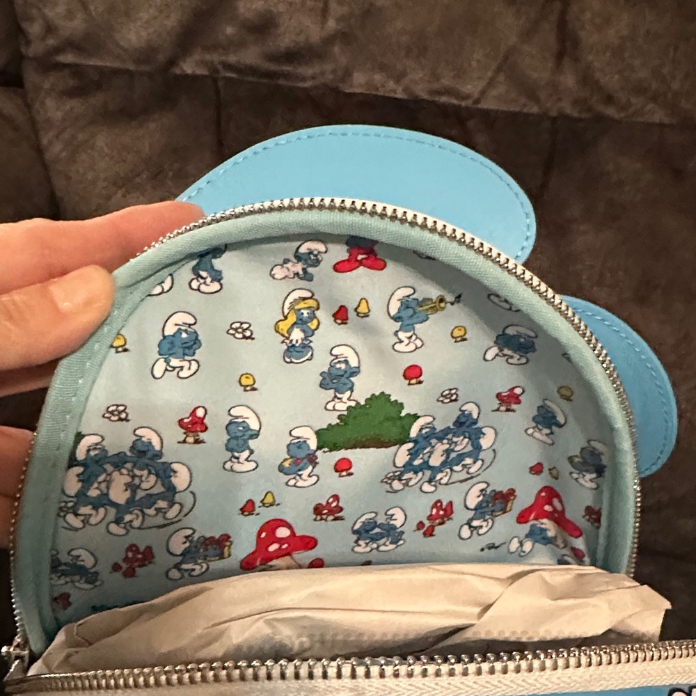 Loungefly Blue and White Smurfs Backpack Smurfette BNWT - Picture 7 of 7
